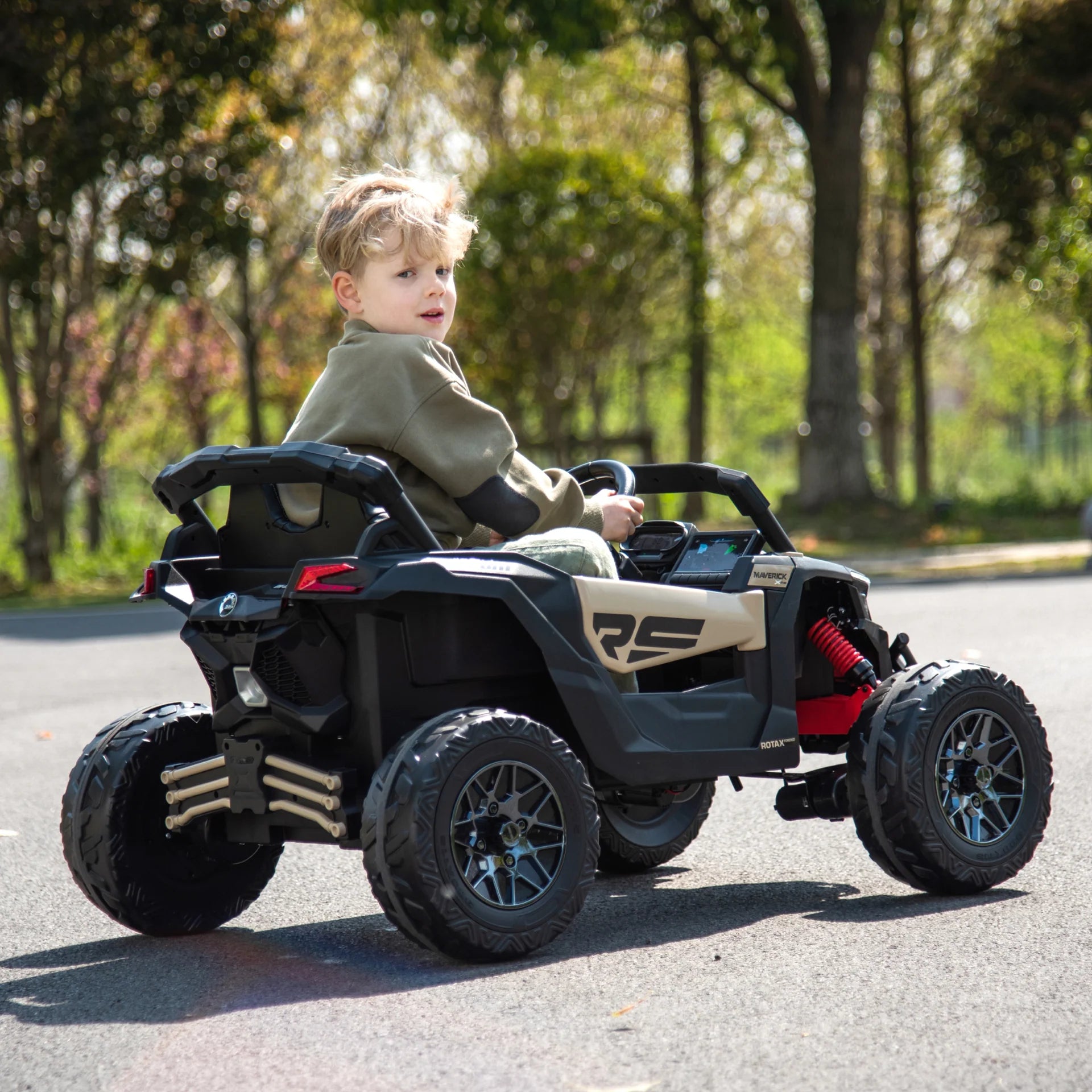 2025 24V Can Am Maverick 4X4 1 Seater UTV Kids Electric Ride On