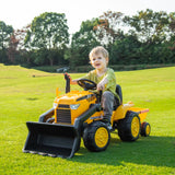 12V Excavator Tractor Kids Ride On Car with Remote Control