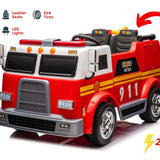 24V Fire Truck 2-Seater Ride On Kids Car