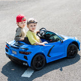 2025 24V Chevrolet Corvette C8 2Seater DELUXE EDITION Kids Ride on Car blue