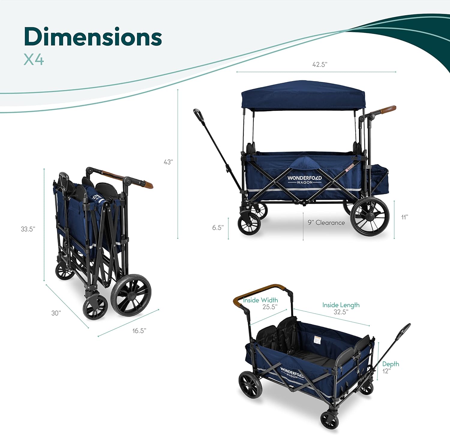 Wonderfold Stroller Wagon (Push&Pull) -X4 Quad