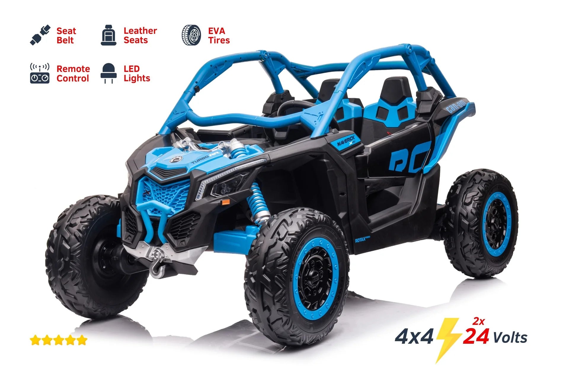 2026 2X24V CAN AM MAVERICK 4X4 2 Seater DELUXE Kids Ride On Car with Remote Control