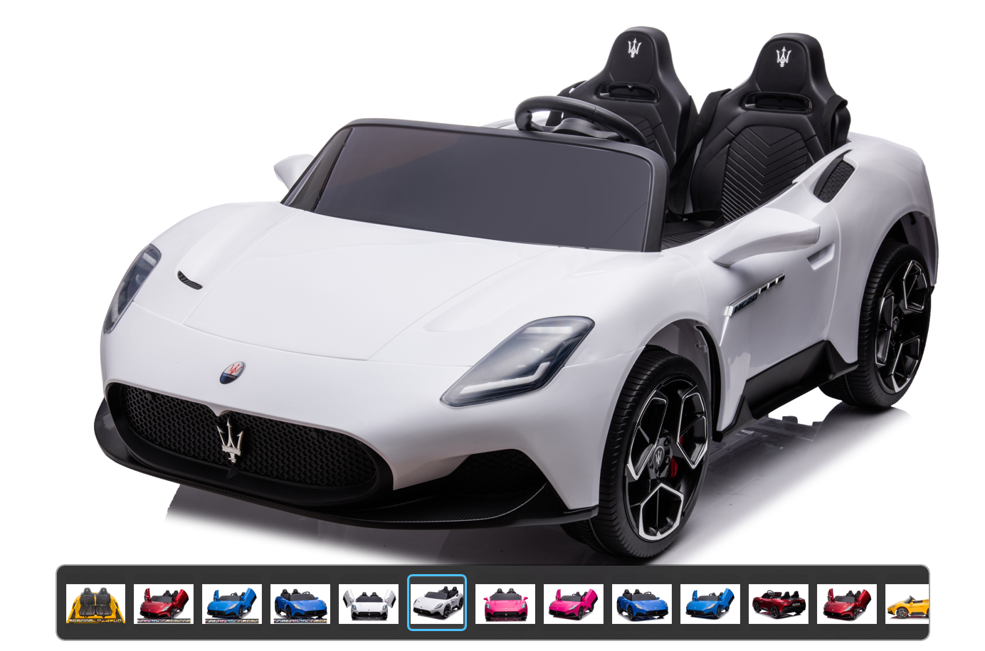 2025 24V Maserati MC20 4X4 2 Seater DELUXE Kids Ride On Car white