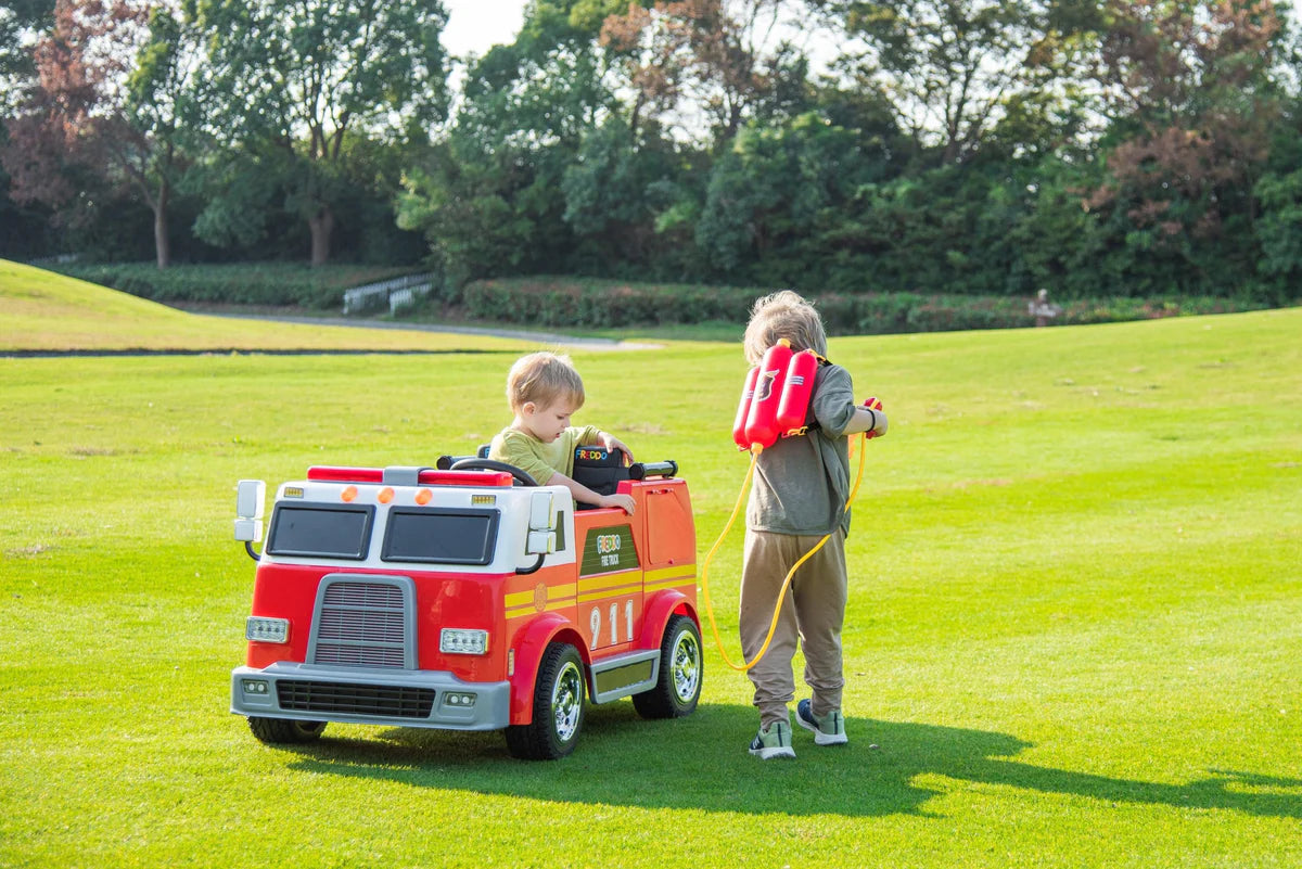24V Fire Truck 2-Seater Ride On Kids Car