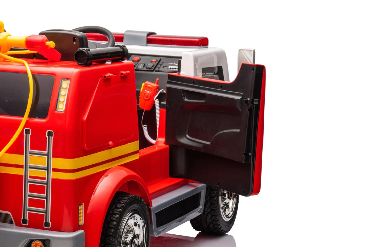 24V Fire Truck 2-Seater Ride On Kids Car with Remote Control
