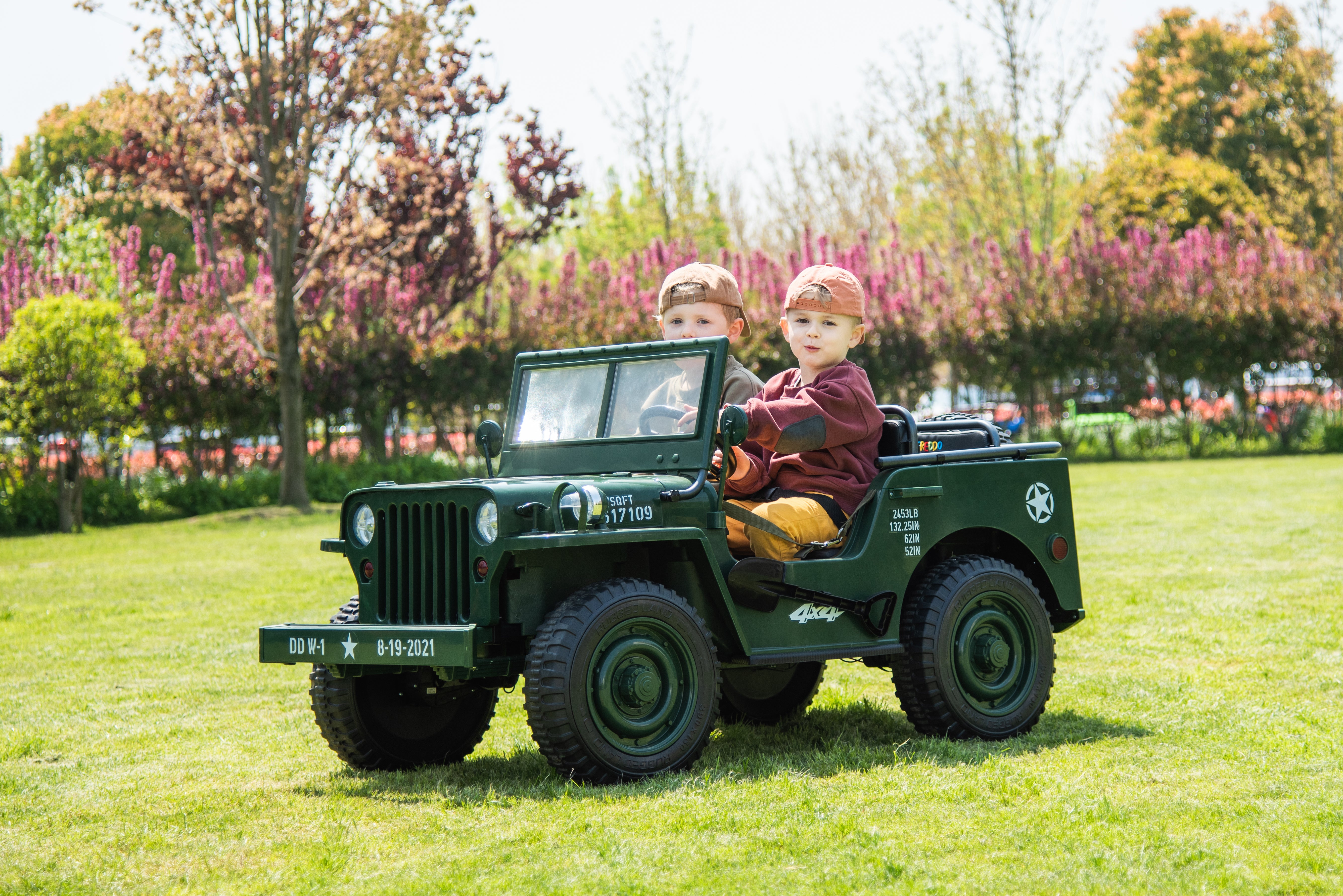 24V Army Truck 3 Seater DELUXE Kids Ride On Car