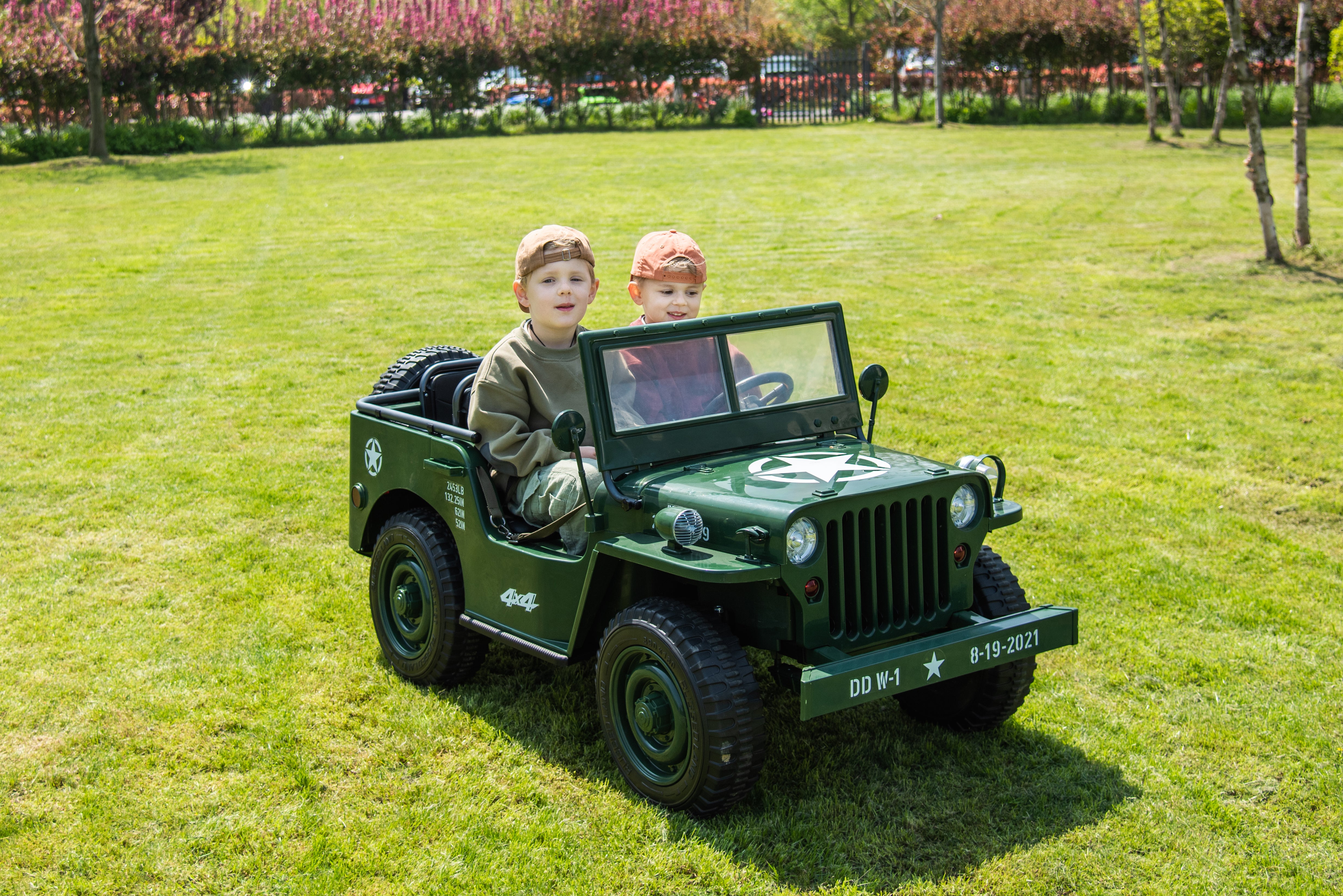 Army Truck 3 Seater DELUXE Kids Ride On Car with Remote Control