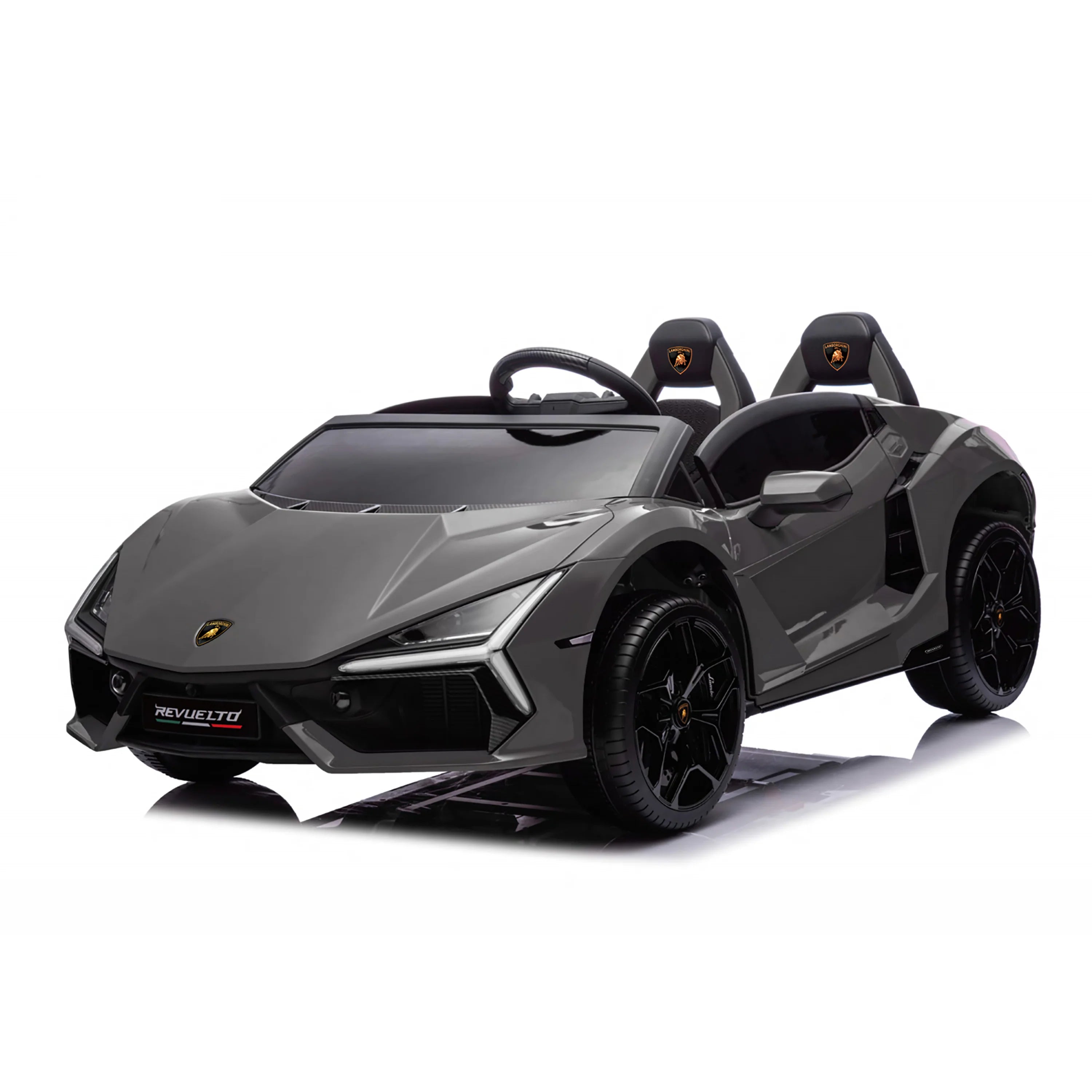 24V Lamborghini Revuelto 4x4 2 Seater Kids Ride On Car with Remote Control grey