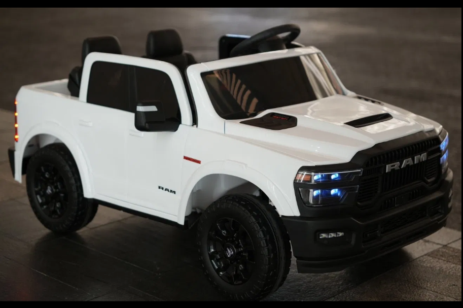 2025 Dodge Ram 24V 2 Seater Kids Ride On Car with Remote Control white