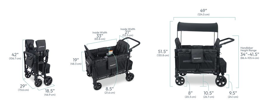Wonderfold W4 Elite Stroller Wagon (Quad)