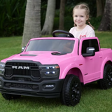 2025 Dodge Ram 24V 2 Seater Kids Ride On Car with Remote Control pink