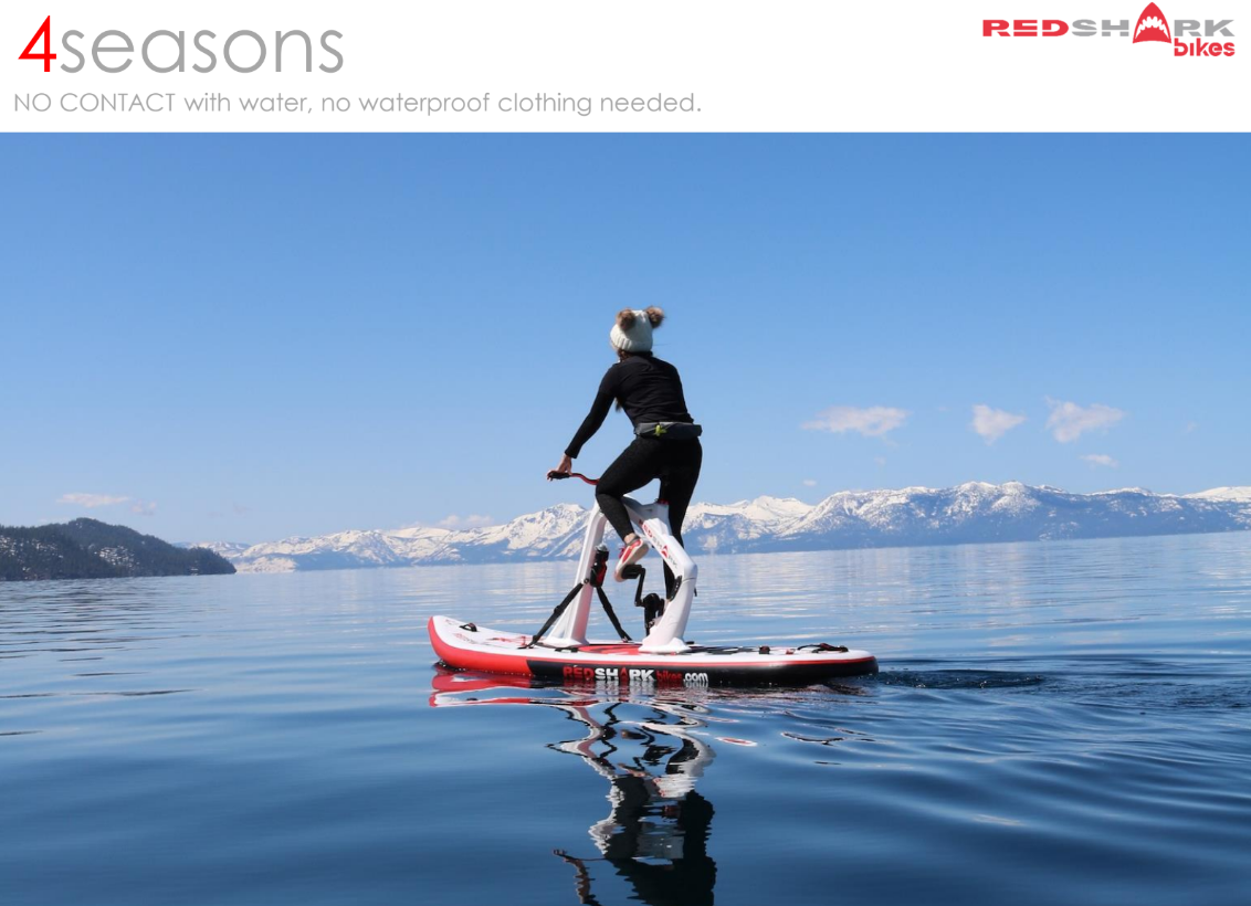 Red Shark ENJOY Water Bike with Optional Electric Power Fin Attachment