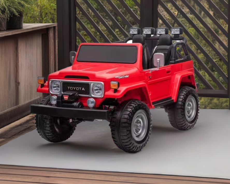 2025 24V Toyota FJ-40 2 Seater Kids Ride On Car with Remote Control Red