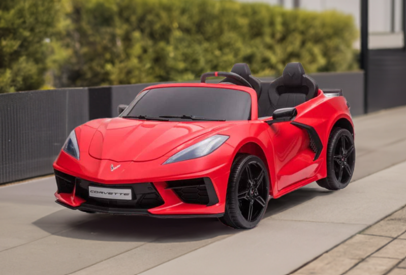 2025 24V Chevrolet Corvette C8 2Seater DELUXE EDITION Kids Ride on Car red