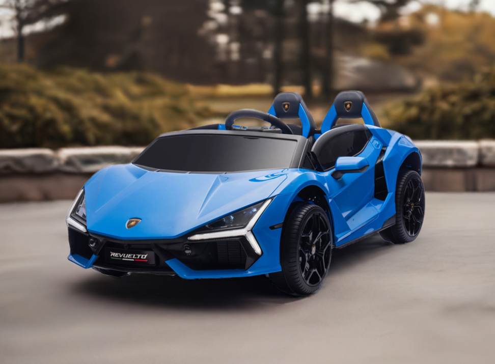 24V Lamborghini Revuelto 4x4 2 Seater Kids Ride On Car with Remote Control blue