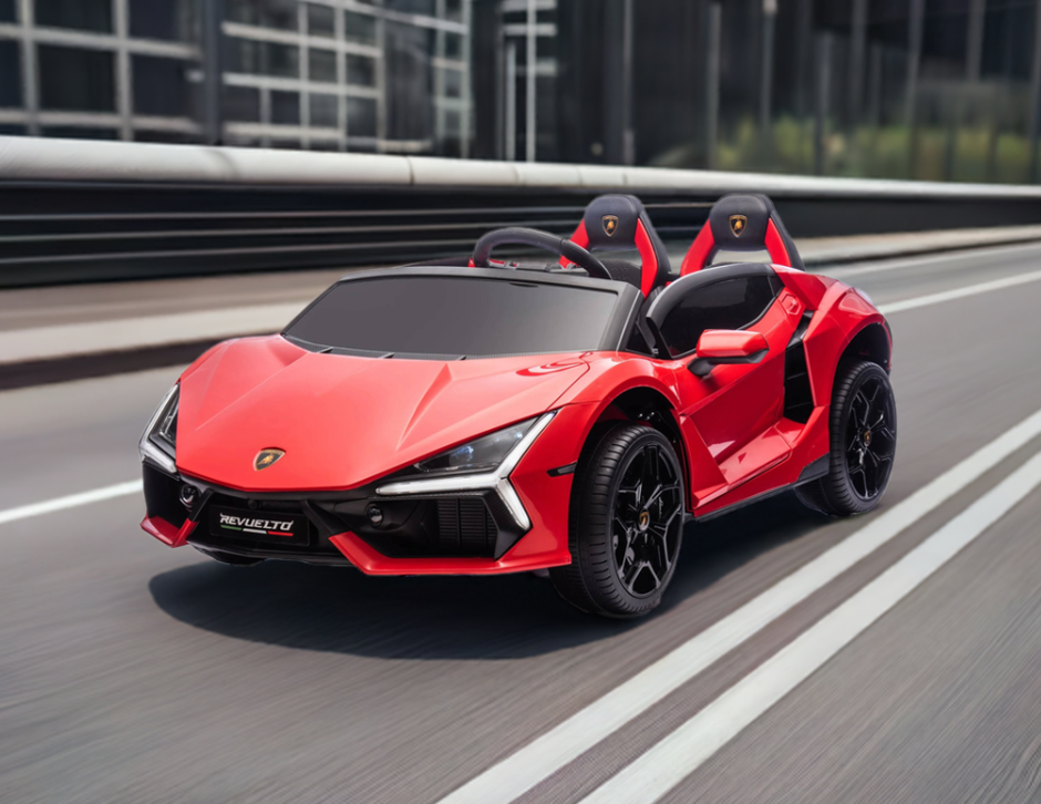 24V Lamborghini Revuelto 4x4 2 Seater Kids Ride On Car with Remote Control red
