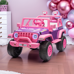 2026 Pink Purple Jeep 12V Kids Ride On Car with Remote Control