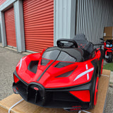 2026 Bugatti Style 12V Kids Ride On Car with Remote Control AND LIGHT UP WHEELS!