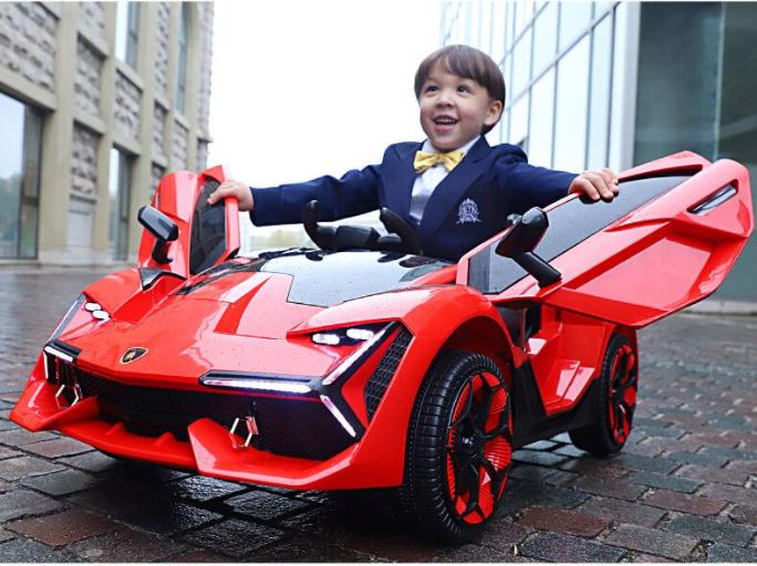 Buy 2025 Lamborghini Style 12V Kids Ride On Car With Remote Control red
