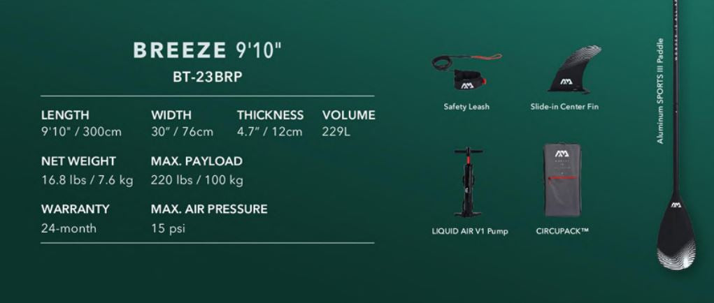 2023 Aqua Marina Breeze ISUP 9'10" GREEN