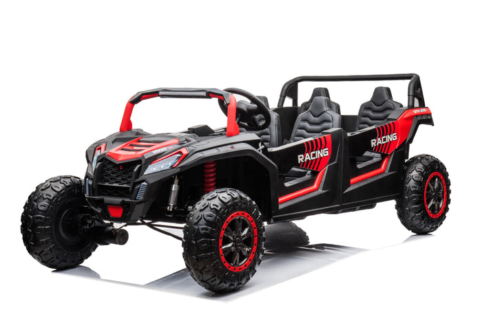 2025 24V 4 SEATER Dune Buggy 4X4 Kids Ride On Car Black red