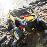 2025 24V Dune Buggy UTV 4X4 2 Seater DELUXE Kids Ride On Car yellow