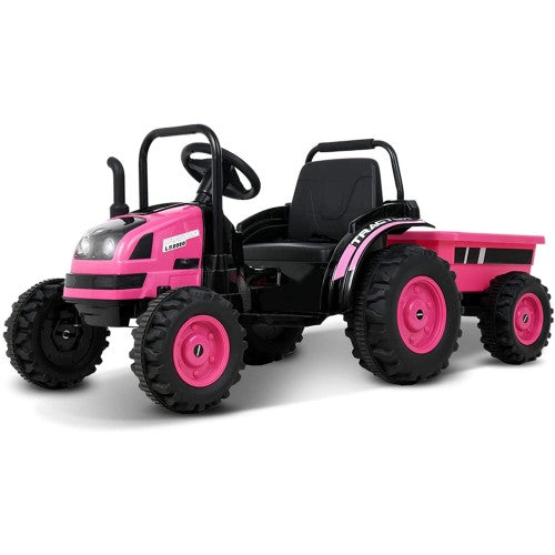 2025 6v Tractor Powered Ride-On Car Remote Control with Detachable Wagon