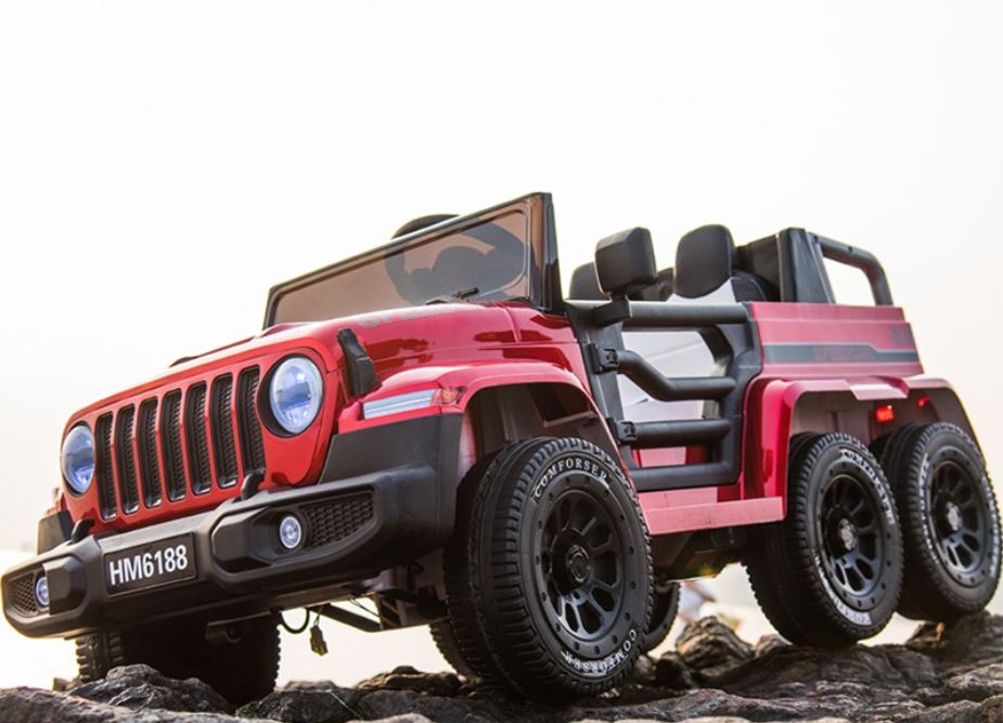 Jeep Style Deluxe Kids Ride-On Car with Remote red