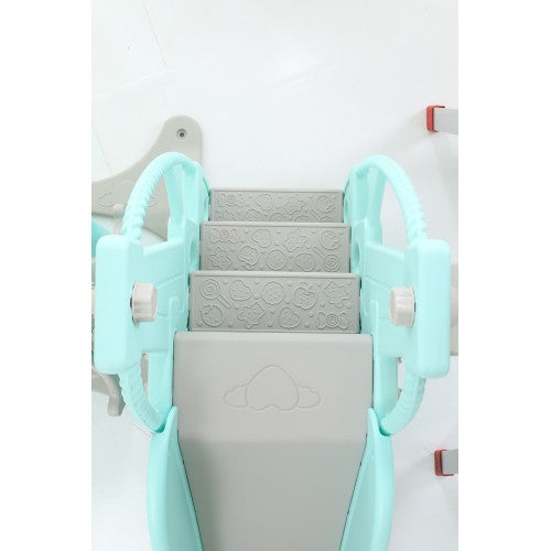 4 in 1 Slide and Swing Set with Basketball Net