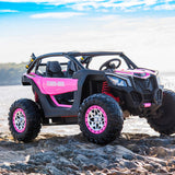 2025 24V Dune Buggy UTV 4X4 2 Seater DELUXE Kids Ride On Car Pink