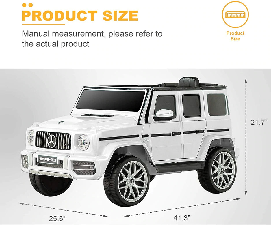 2025 Mercedes Benz G63 AMG 12V G Wagon Kids Ride On Car with Remote Control dimenstions