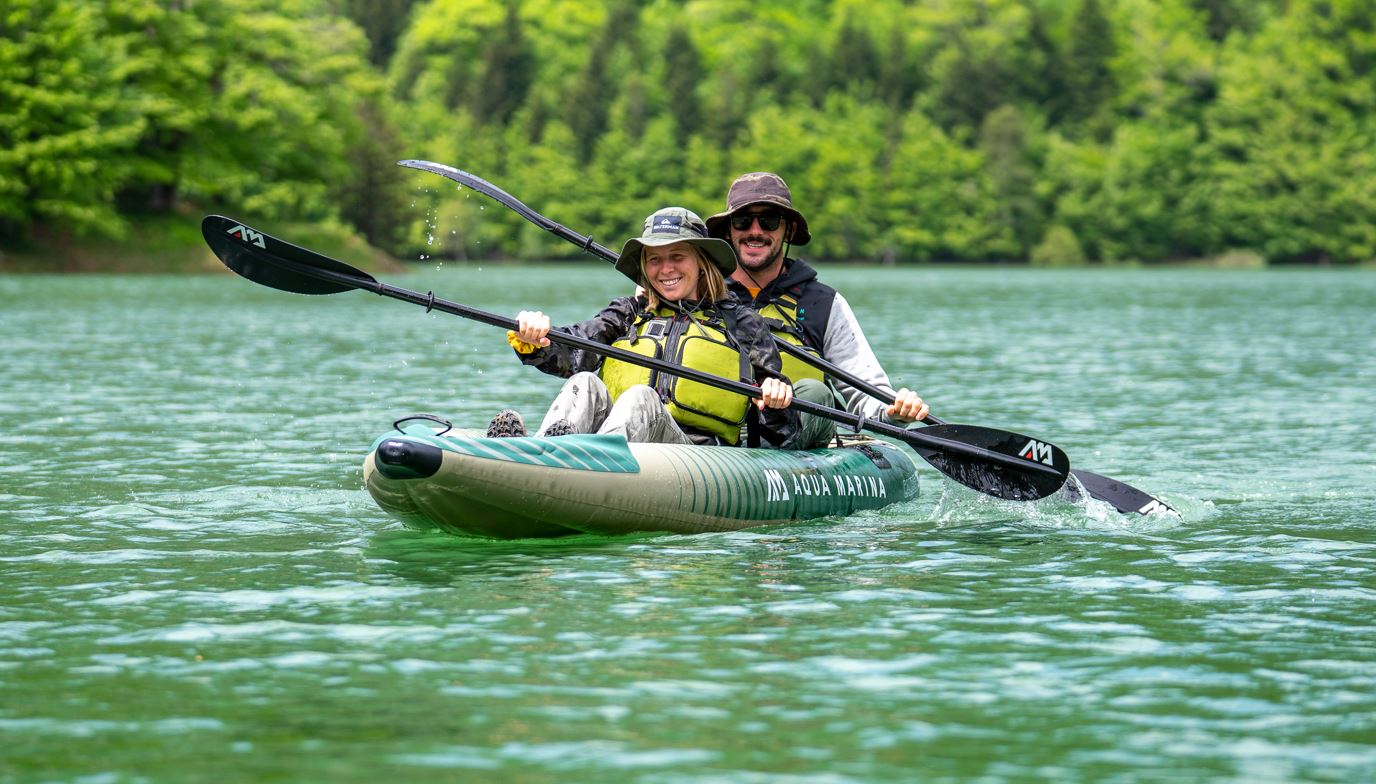 2023 Aqua Marina Caliber-398 Angling Inflatable Kayak (Both 1 or 2 Person) 13'1" GREEN