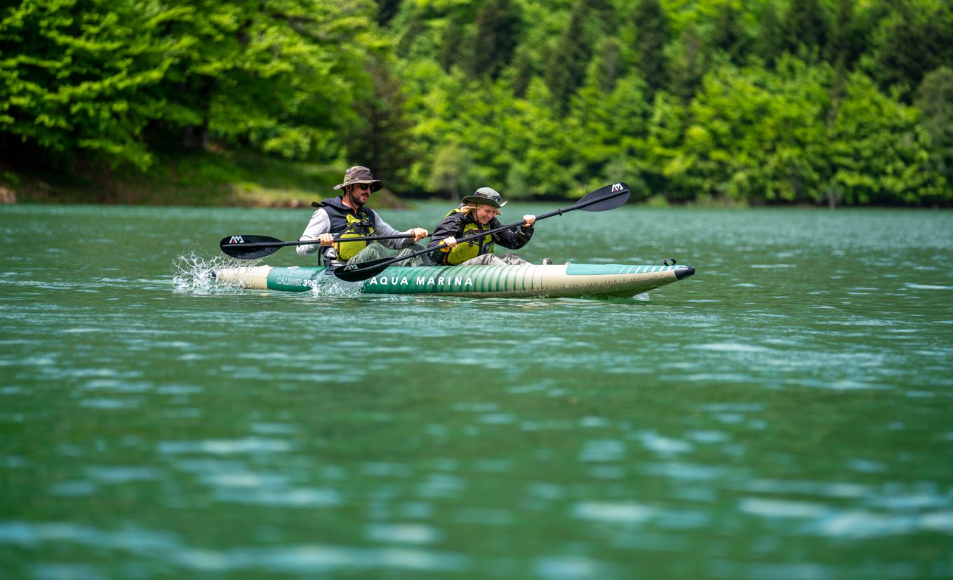 2023 Aqua Marina Caliber-398 Angling Inflatable Kayak (Both 1 or 2 Person) 13'1" GREEN