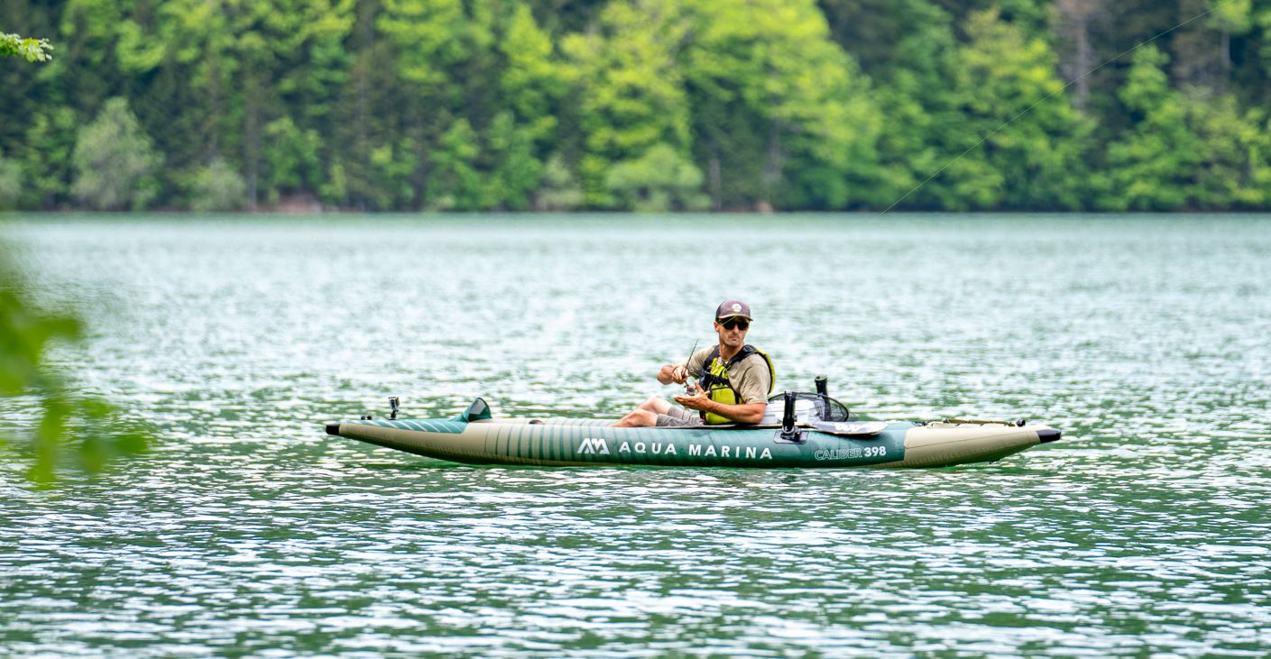 2023 Aqua Marina Caliber-398 Angling Inflatable Kayak (Both 1 or 2 Person) 13'1" GREEN