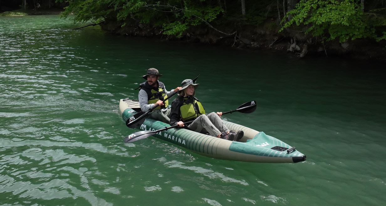 2023 Aqua Marina Caliber-398 Angling Inflatable Kayak (Both 1 or 2 Person) 13'1" GREEN