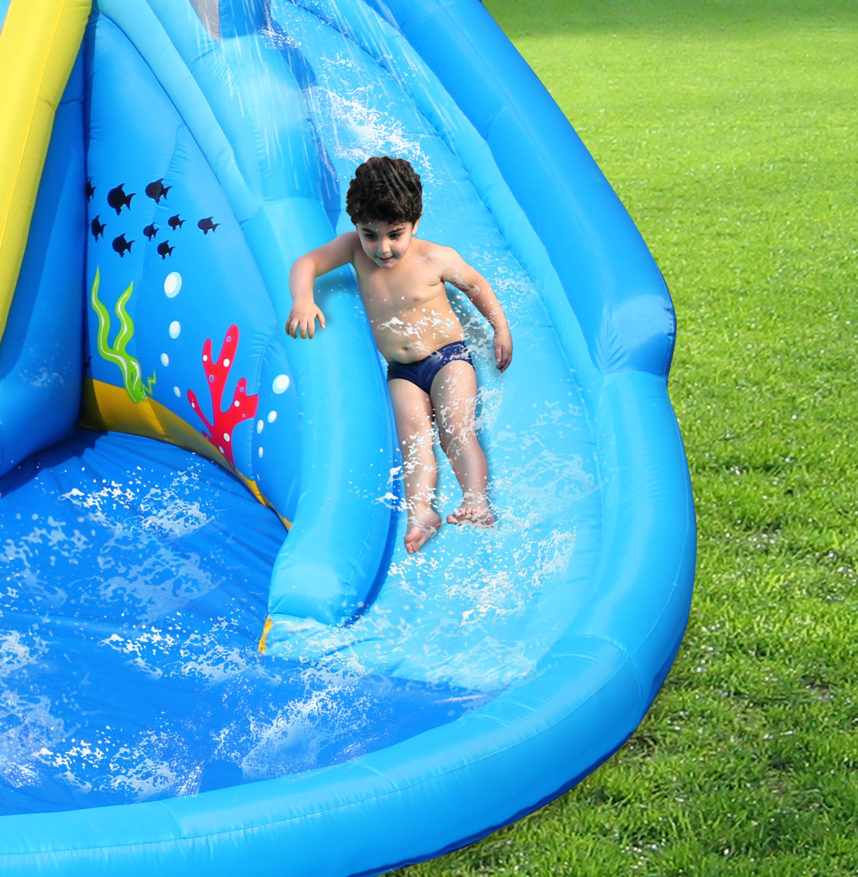 Happy Hop Shark Pool Water Slide - Bouncy Castle