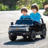 Chevy Silverado 24V 4X4 2 Seater DELUXE Kids Ride On Car with Remote Control black