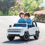 Chevy Silverado 24V 4X4 2 Seater DELUXE Kids Ride On Car with Remote Control white