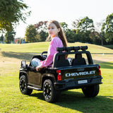 Chevy Silverado 24V 4X4 2 Seater DELUXE Kids Ride On Car with Remote Control black