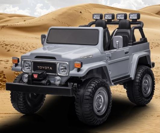 2025 24V Toyota FJ-40 2 Seater Kids Ride On Car with Remote Control silver