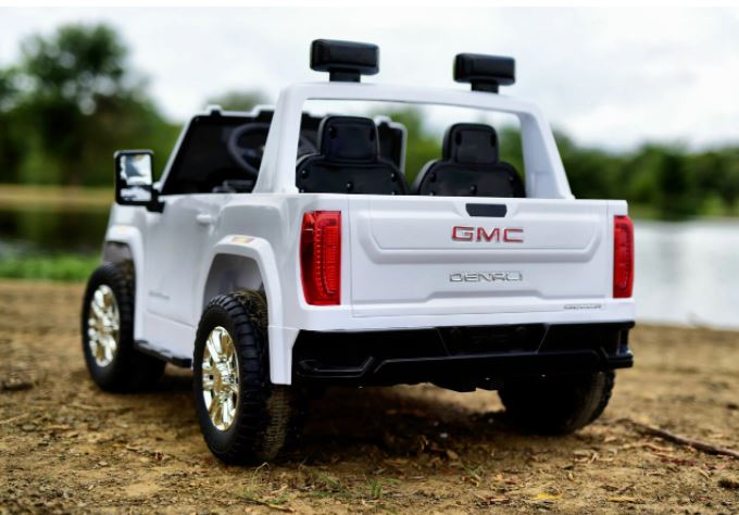 2025 UPGRADED GMC Sierra 24V 2 Seater Kids Ride On Car With Remote Control white