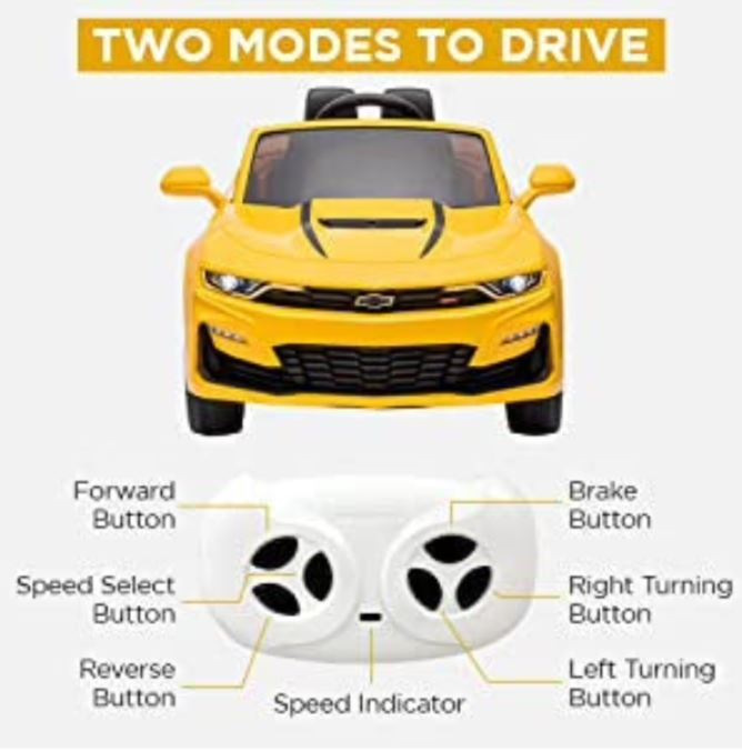 Chevy Camaro 12V DELUXE Kids Ride On Car with Remote Control