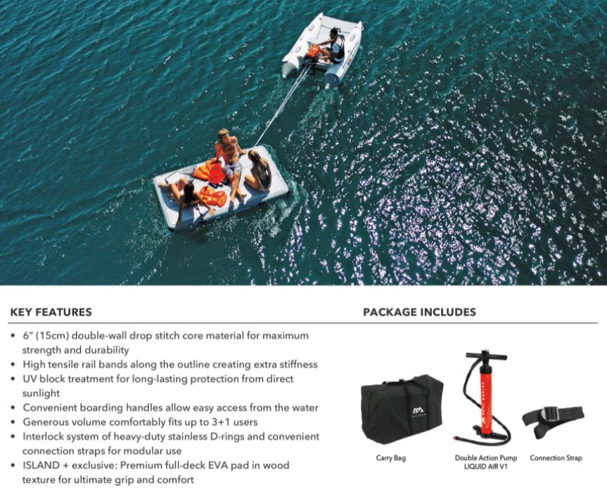 Aqua Marina Island Inflatable Platform - WHITE