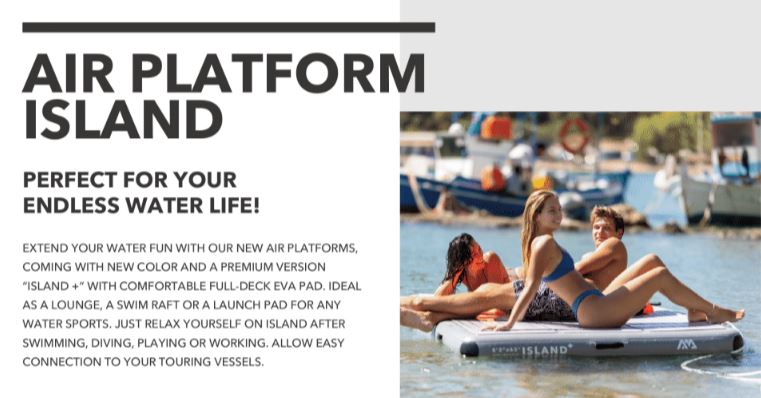 Aqua Marina Island Inflatable Platform - WHITE