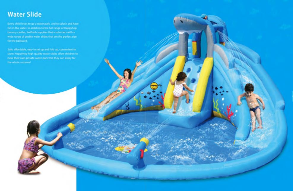 Happy Hop Shark Pool Water Slide - Bouncy Castle