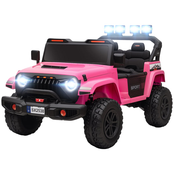 Qaba Ride on Truck Car with 2-Seater, 24V Electric Car with 4 Motors, Remote Control, Spring Suspension for 3-8 Years