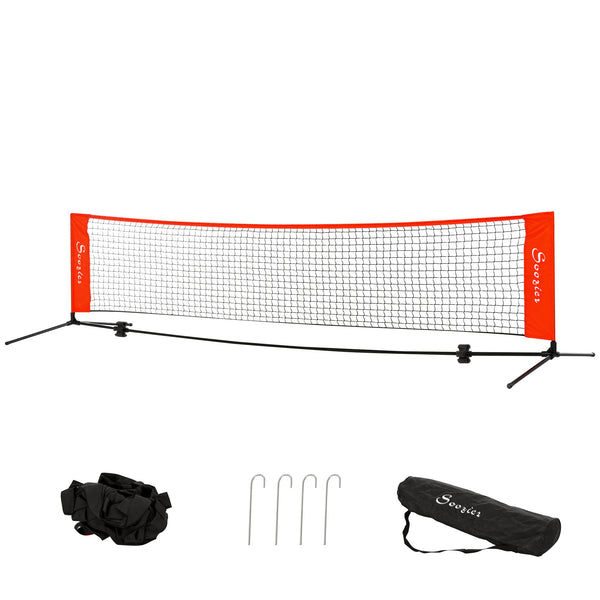 Soozier 10ft Portable Soccer Tennis/Pickleball/Badminton/Mini Tennis Net w/ Sideline for Training with Included Storage Bag