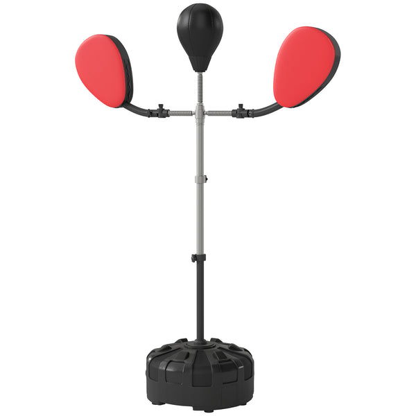 Soozier Boxing Bag with Stand, Adjustable Height Punching Speed Bag with 2 Target Arms, for Training, Exercise