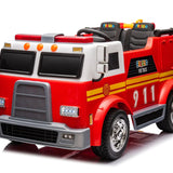 24V Fire Truck 2-Seater Ride On Kids Car with Remote Control
