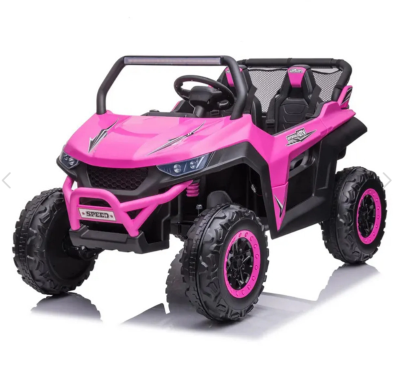 24V 4WD Kids Ride On UTV Double Seat Remote Control Soft Braking Spring Suspension Big Battery Pink